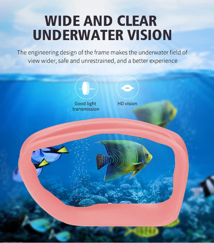 JSJM Kids Swimming Goggles Set for Boys & Girls 3-15 Years Big Frame HD View Anti-Fog Silicone Swim Goggles with PU Swimming Cap