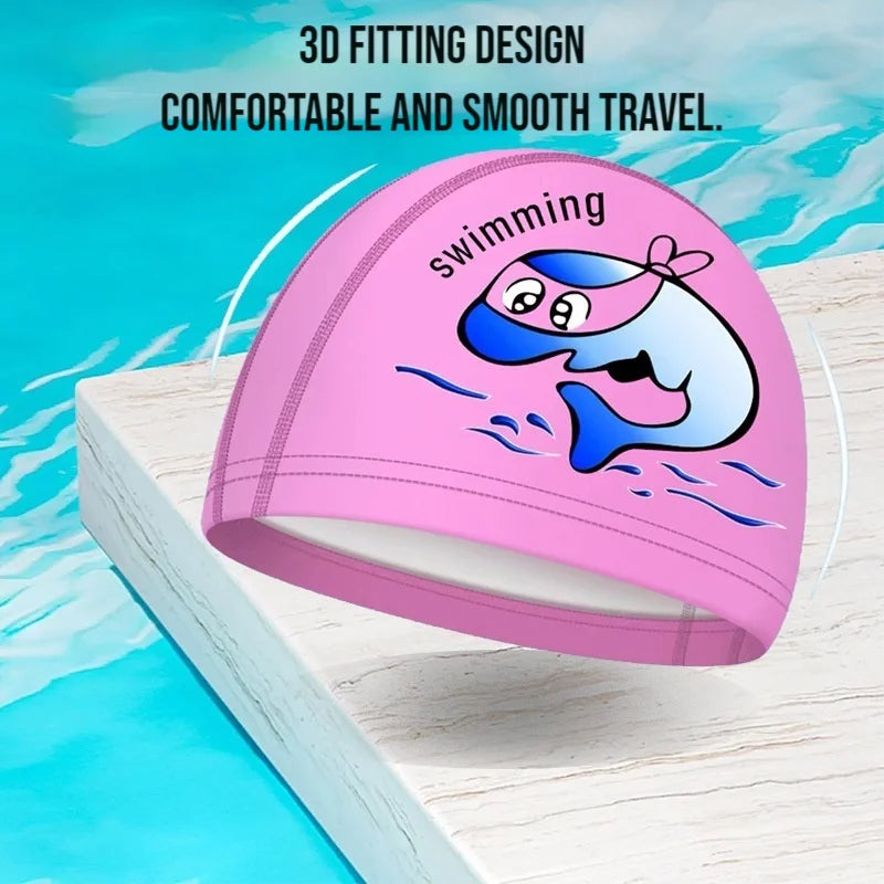 JSJM Kids Swimming Goggles Set for Boys & Girls 3-15 Years Big Frame HD View Anti-Fog Silicone Swim Goggles with PU Swimming Cap